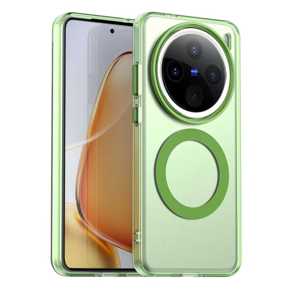 For vivo X200 Pro Candy Magsafe PC Hybrid TPU Phone Case(Green)