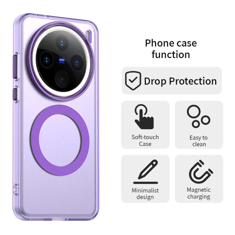 For vivo X200 Pro mini Candy Magsafe PC Hybrid TPU Phone Case(Purple)