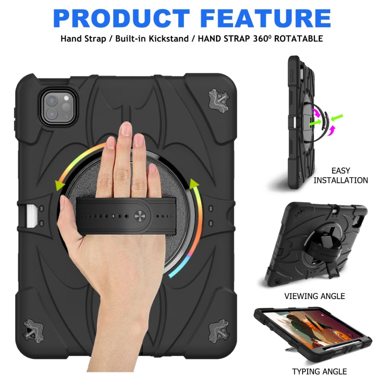 For iPad Pro 11 2022 / Air 10.9 2022 Bat Hand Grip Turntable Stand Tablet Case(Black)