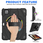 For iPad Pro 11 2022 / Air 10.9 2022 Bat Hand Grip Turntable Stand Tablet Case(Black)