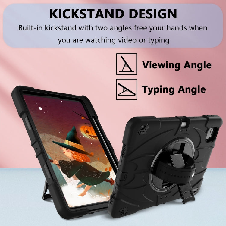 For iPad Pro 11 2022 / Air 10.9 2022 Bat Hand Grip Turntable Stand Tablet Case(Black)