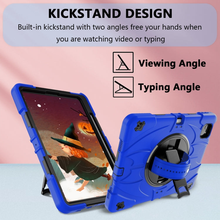For iPad Pro 11 2022 / Air 10.9 2022 Bat Hand Grip Turntable Stand Tablet Case(Blue Black)