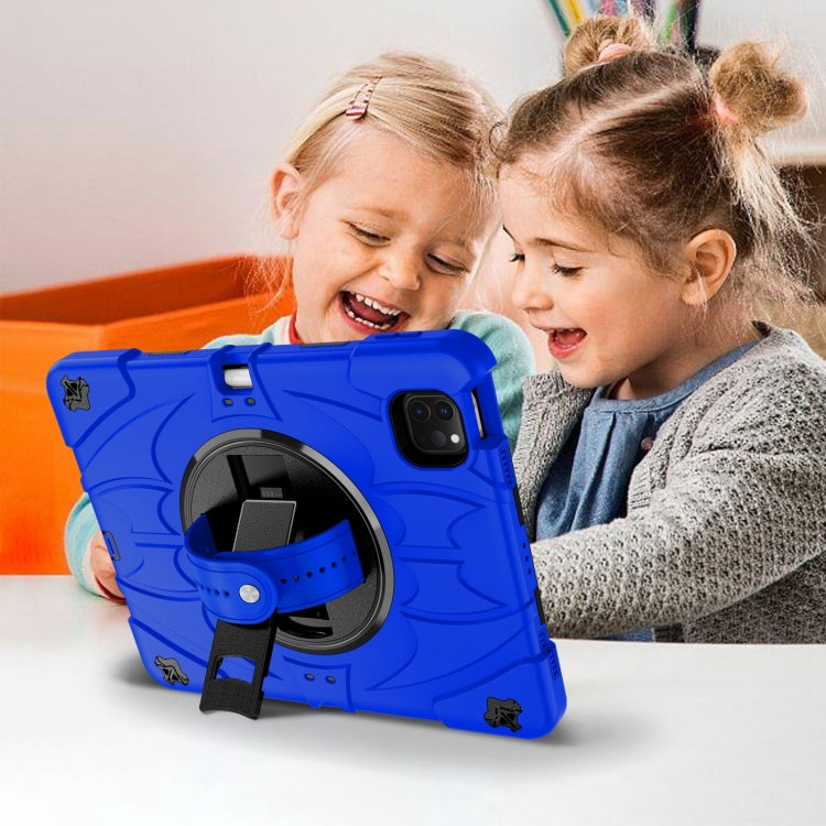 For iPad Pro 11 2022 / Air 10.9 2022 Bat Hand Grip Turntable Stand Tablet Case(Blue Black)