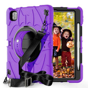 For iPad Pro 11 2022 / Air 10.9 2022 Bat Hand Grip Turntable Stand Tablet Case(Purple Black)