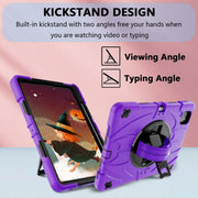For iPad Pro 11 2022 / Air 10.9 2022 Bat Hand Grip Turntable Stand Tablet Case(Purple Black)