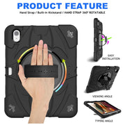 For iPad Air 11 2024 / 10.9 2022 Bat Hand Grip Turntable Stand Tablet Case(Black)