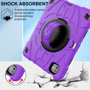 For iPad Pro 11 2024 Bat Hand Grip Turntable Stand Tablet Case(Purple Black)