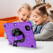 For iPad Pro 11 2024 Bat Hand Grip Turntable Stand Tablet Case(Purple Black)