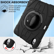 For iPad 10th Gen 10.9 2022 Bat Hand Grip Turntable Stand Tablet Case(Black)