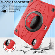 For iPad 10th Gen 10.9 2022 Bat Hand Grip Turntable Stand Tablet Case(Red Black)