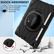 For iPad 10.2 2021 / 2020 / 2019 Bat Hand Grip Turntable Stand Tablet Case(Black)