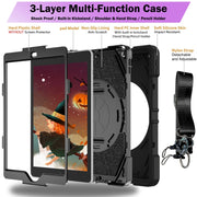 For iPad 9.7 2018 / 2017 / Air 2 Bat Hand Grip Turntable Stand Tablet Case(Black)