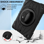 For iPad 9.7 2018 / 2017 / Air 2 Bat Hand Grip Turntable Stand Tablet Case(Black)