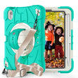 For iPad mini 6 Bat Hand Grip Turntable Stand Tablet Case(Mint Green White) - iPad mini 6 Cases by PMC Jewellery | Online Shopping South Africa | PMC Jewellery | Buy Now Pay Later Mobicred