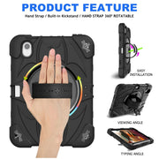 For iPad mini 6 Bat Hand Grip Turntable Stand Tablet Case(Black)