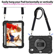 For iPad mini 6 Bat Hand Grip Turntable Stand Tablet Case(Black)