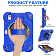 For iPad mini 6 Bat Hand Grip Turntable Stand Tablet Case(Blue Black)