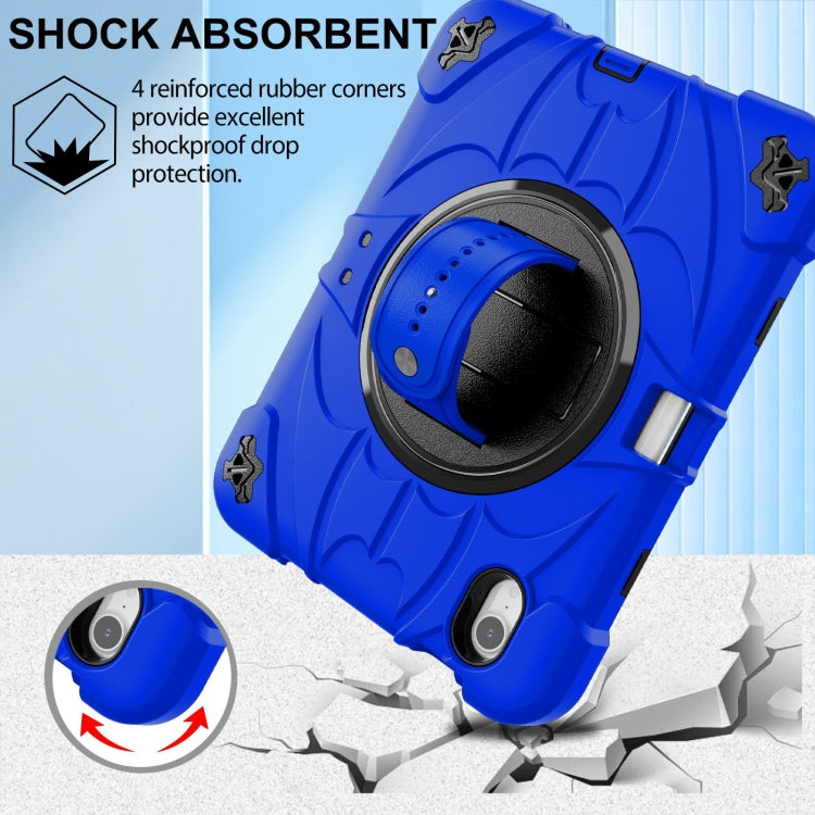 For iPad mini 6 Bat Hand Grip Turntable Stand Tablet Case(Blue Black)
