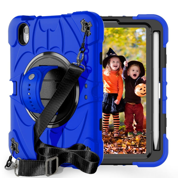 For iPad mini 6 Bat Hand Grip Turntable Stand Tablet Case(Blue Black)