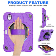 For iPad mini 6 Bat Hand Grip Turntable Stand Tablet Case(Purple Black)