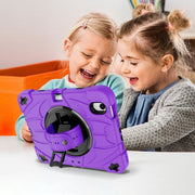 For iPad mini 6 Bat Hand Grip Turntable Stand Tablet Case(Purple Black)