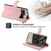For Google Pixel 7 Pro POLA Love Multi-Card Slots Zipper Wallet Leather Phone Case(Pink)