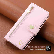 For Google Pixel 7 Pro POLA Love Multi-Card Slots Zipper Wallet Leather Phone Case(Pink)