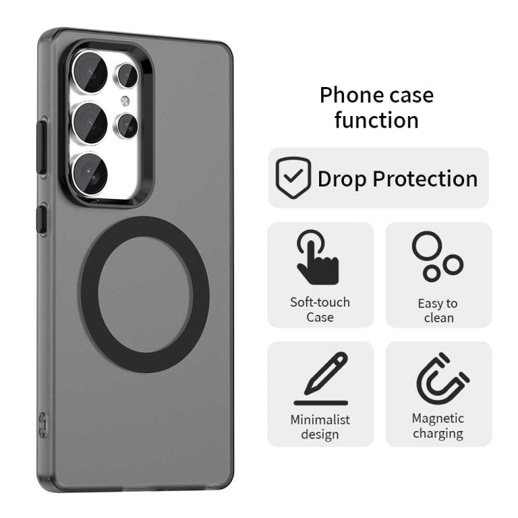 For Samsung Galaxy S25 Ultra 5G Candy Magsafe PC Hybrid TPU Phone Case(Black)