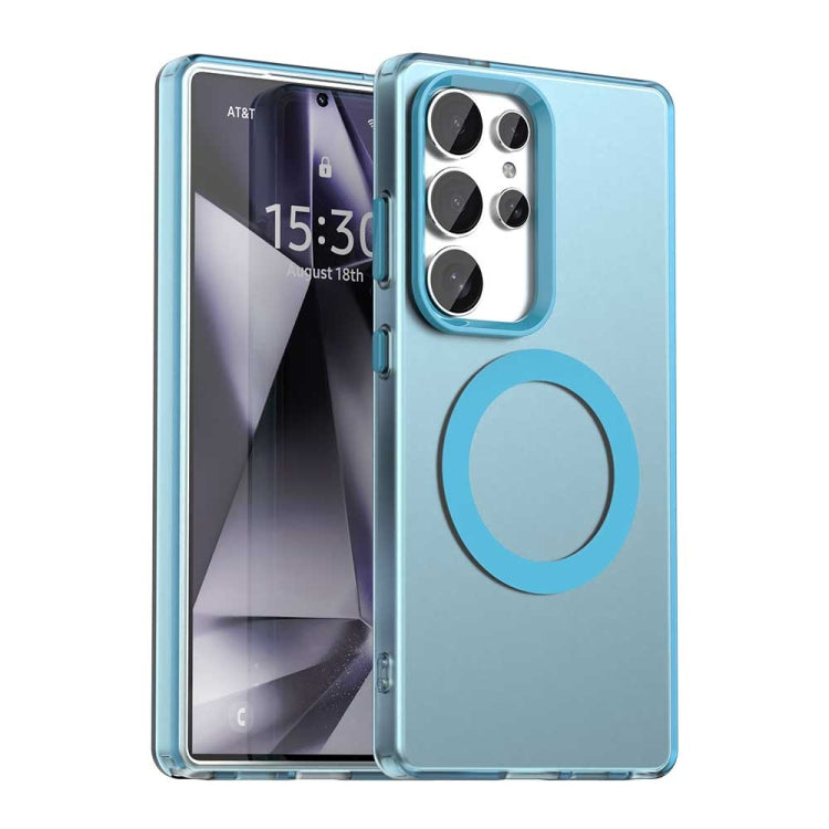 For Samsung Galaxy S25 Ultra 5G Candy Magsafe PC Hybrid TPU Phone Case(Blue)