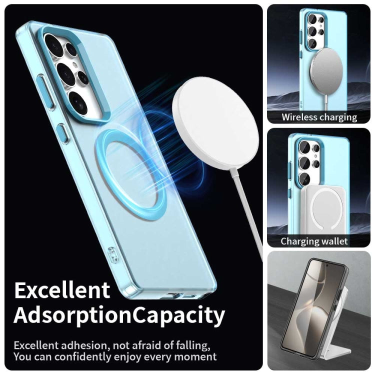 For Samsung Galaxy S25 Ultra 5G Candy Magsafe PC Hybrid TPU Phone Case(Blue)