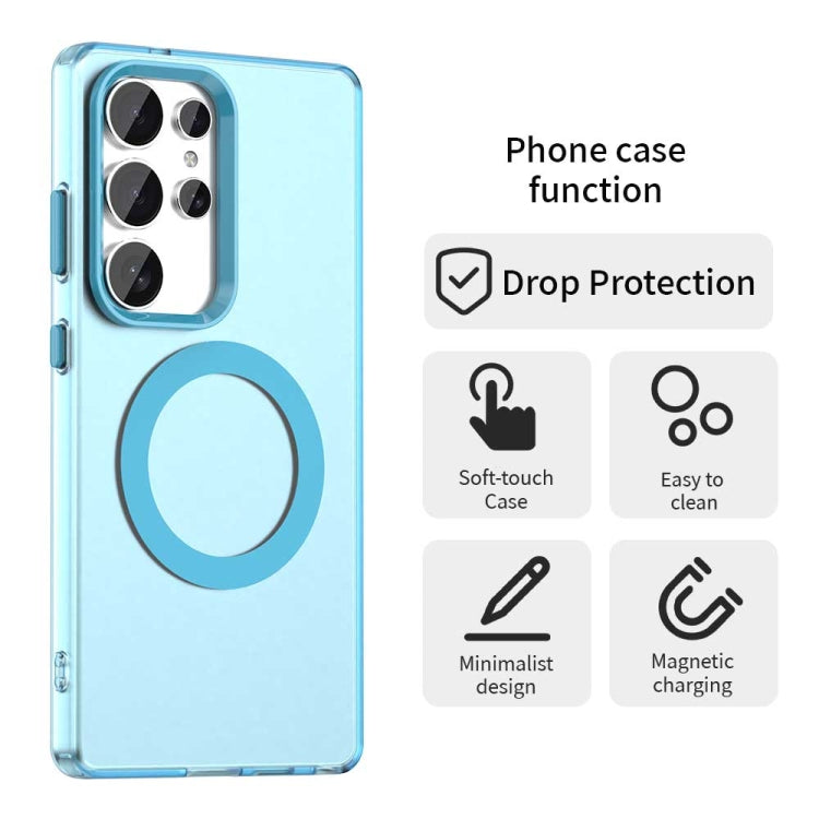 For Samsung Galaxy S25 Ultra 5G Candy Magsafe PC Hybrid TPU Phone Case(Blue)