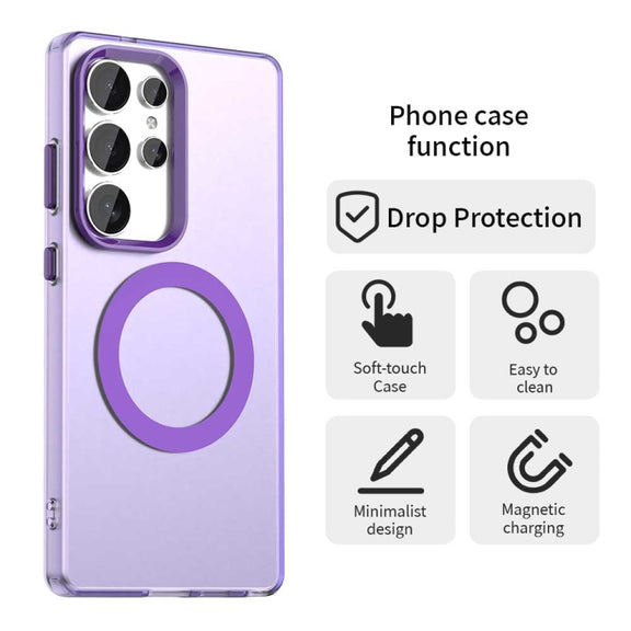 For Samsung Galaxy S25 Ultra 5G Candy Magsafe PC Hybrid TPU Phone Case(Purple)