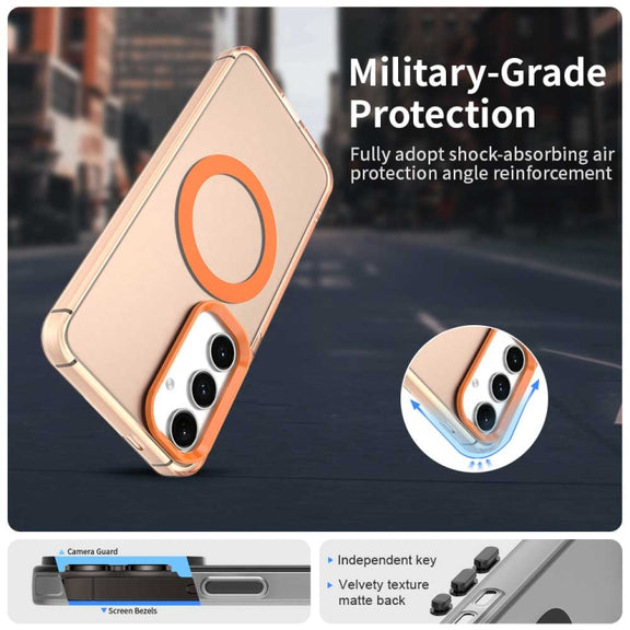 For Samsung Galaxy S25 5G Candy Magsafe PC Hybrid TPU Phone Case(Orange)