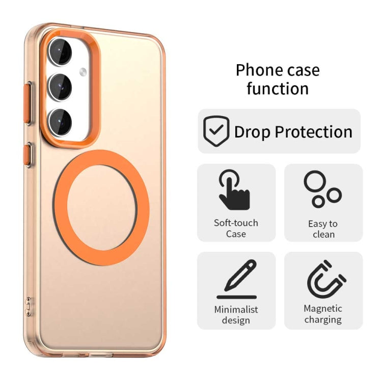 For Samsung Galaxy S25 5G Candy Magsafe PC Hybrid TPU Phone Case(Orange)