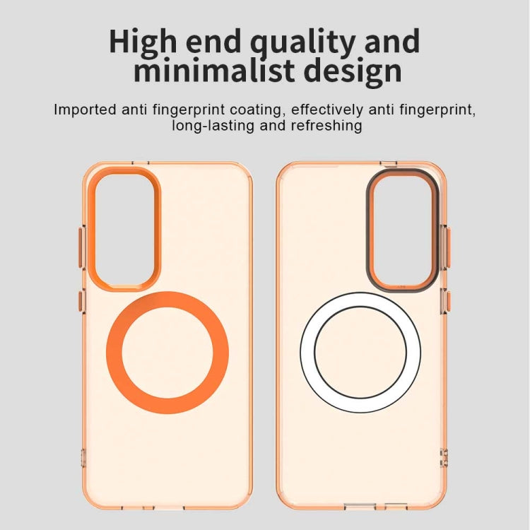 For Samsung Galaxy S25 5G Candy Magsafe PC Hybrid TPU Phone Case(Orange)
