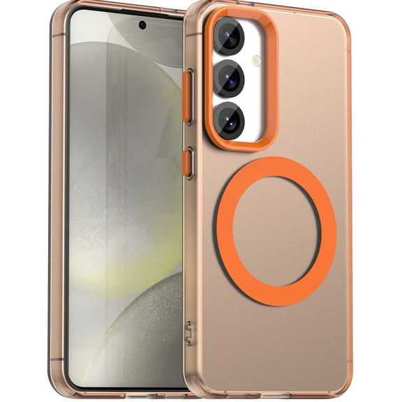 For Samsung Galaxy S25 5G Candy Magsafe PC Hybrid TPU Phone Case(Orange)