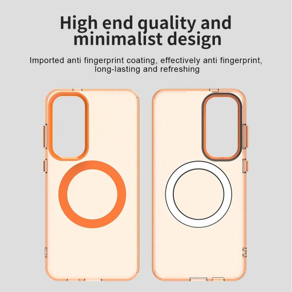 For Samsung Galaxy S25 5G Candy Magsafe PC Hybrid TPU Phone Case(Orange)