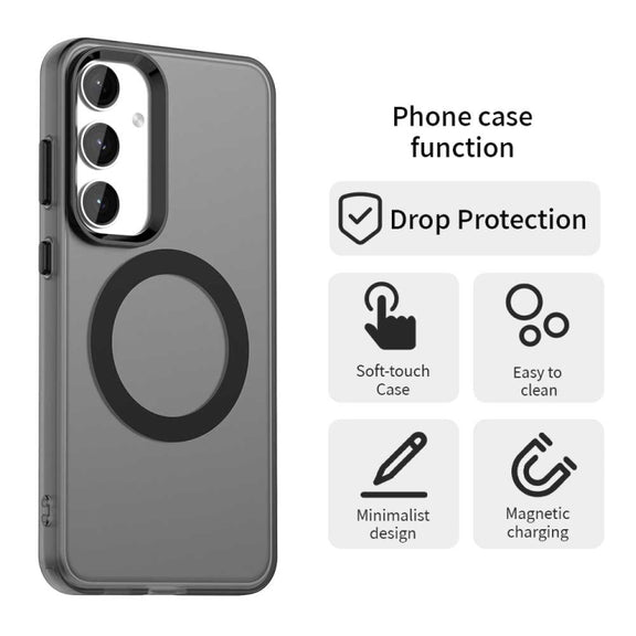 For Samsung Galaxy S25 5G Candy Magsafe PC Hybrid TPU Phone Case(Black)