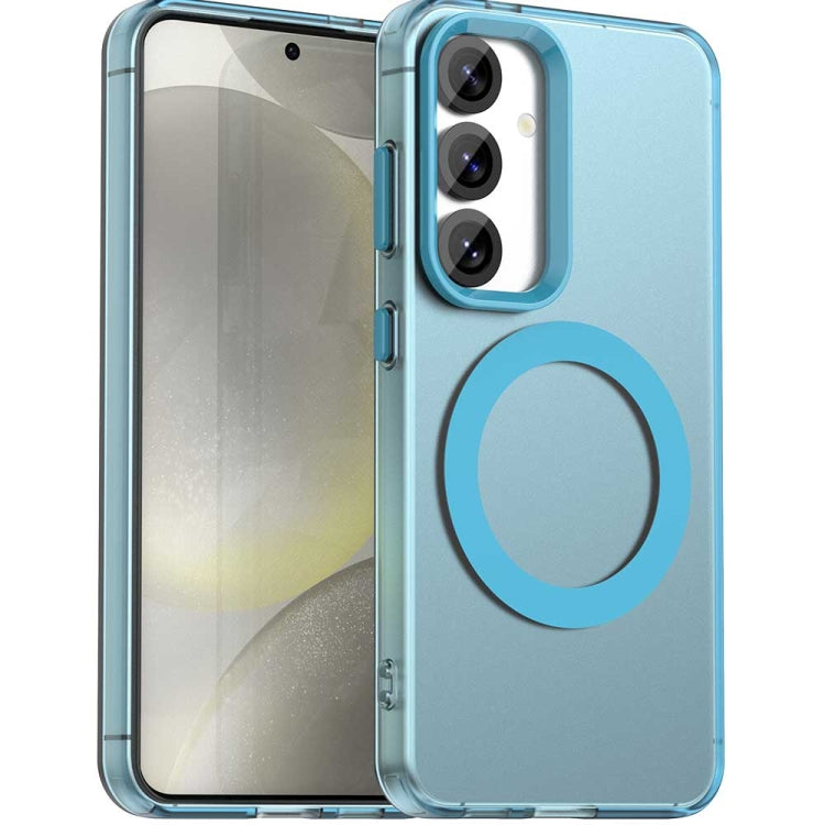 For Samsung Galaxy S25 5G Candy Magsafe PC Hybrid TPU Phone Case(Blue)