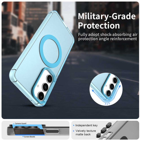 For Samsung Galaxy S25 5G Candy Magsafe PC Hybrid TPU Phone Case(Blue)