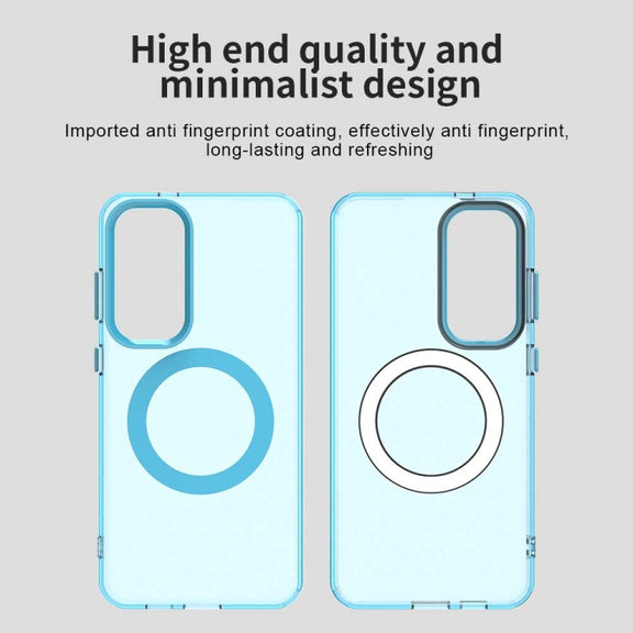 For Samsung Galaxy S25 5G Candy Magsafe PC Hybrid TPU Phone Case(Blue)