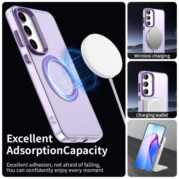 For Samsung Galaxy S25 5G Candy Magsafe PC Hybrid TPU Phone Case(Purple)