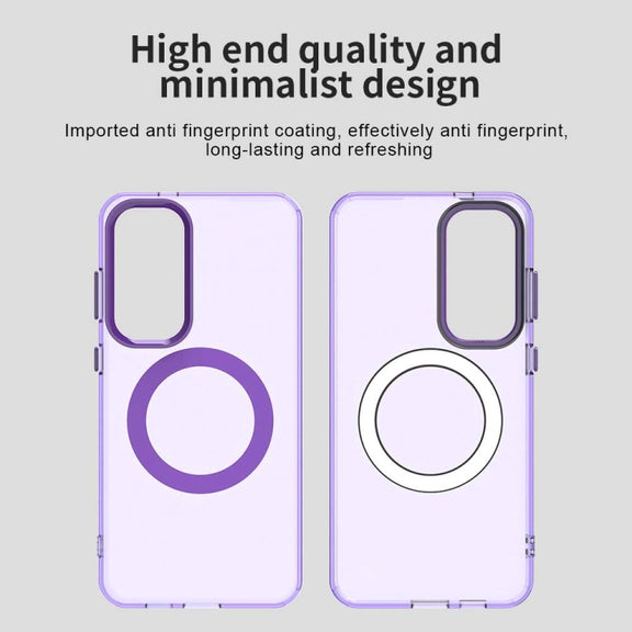 For Samsung Galaxy S25 5G Candy Magsafe PC Hybrid TPU Phone Case(Purple)