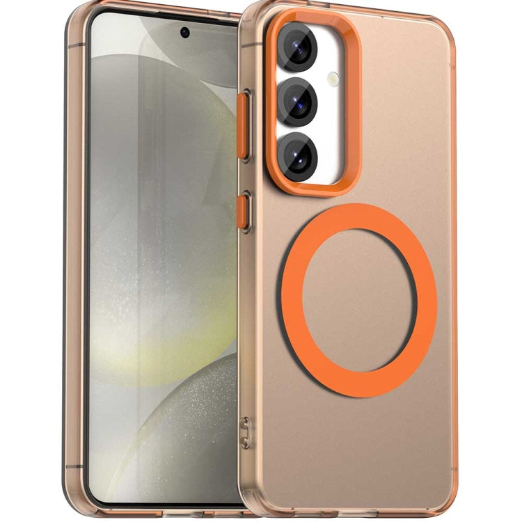 For Samsung Galaxy S25+ 5G Candy Magsafe PC Hybrid TPU Phone Case(Orange)