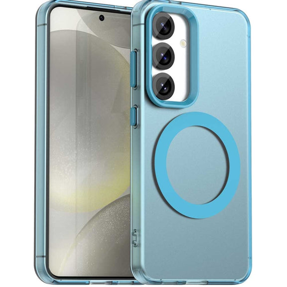 For Samsung Galaxy S25+ 5G Candy Magsafe PC Hybrid TPU Phone Case(Blue)