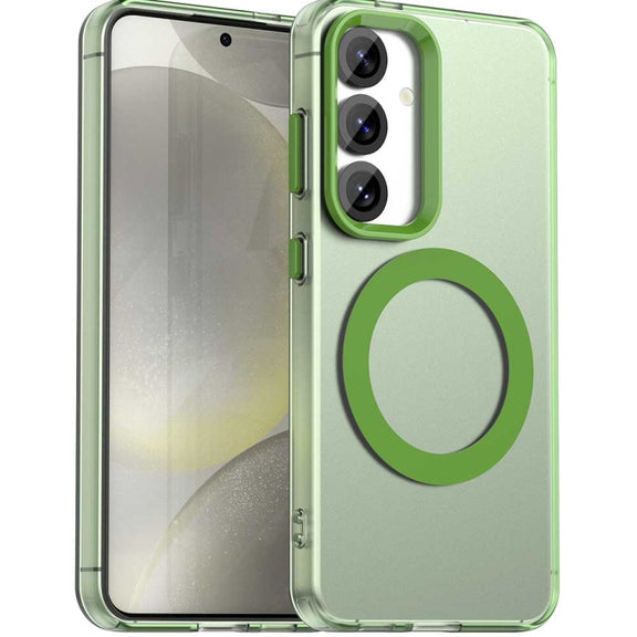 For Samsung Galaxy S25+ 5G Candy Magsafe PC Hybrid TPU Phone Case(Green)