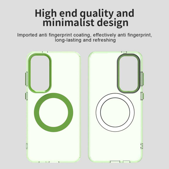 For Samsung Galaxy S25+ 5G Candy Magsafe PC Hybrid TPU Phone Case(Green)