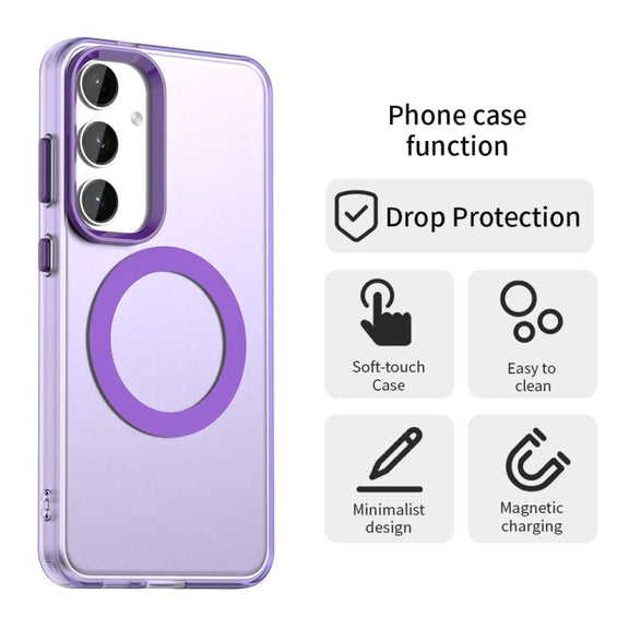 For Samsung Galaxy S25+ 5G Candy Magsafe PC Hybrid TPU Phone Case(Purple)
