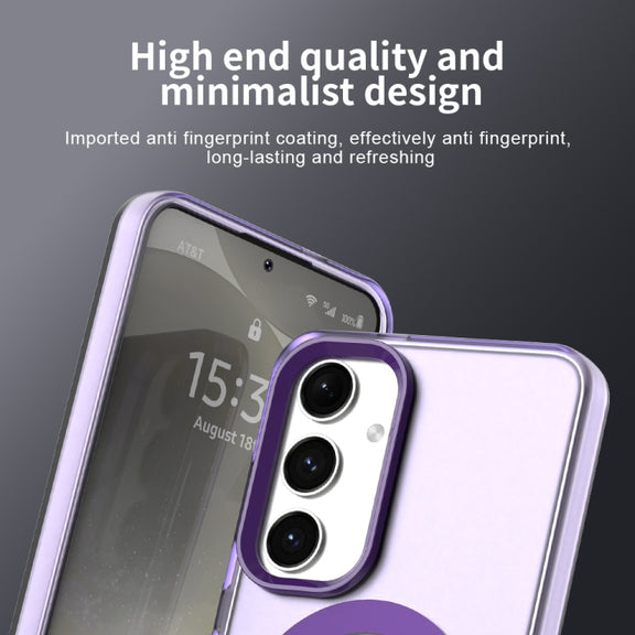 For Samsung Galaxy S25+ 5G Candy Magsafe PC Hybrid TPU Phone Case(Purple)
