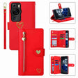 For Huawei P60 Pro POLA Love Multi-Card Slots Zipper Wallet Leather Phone Case(Red) - free shipping - PMC TechLife - Order now!